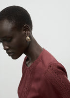 Embroidered Puff Sleeve Blouse