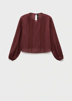 Embroidered Puff Sleeve Blouse