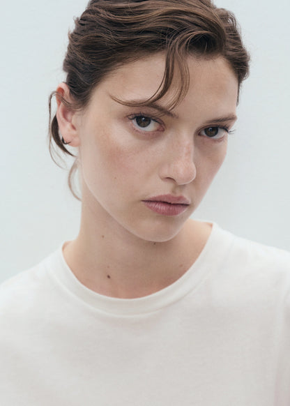 Embroidered Ruffle T Shirt