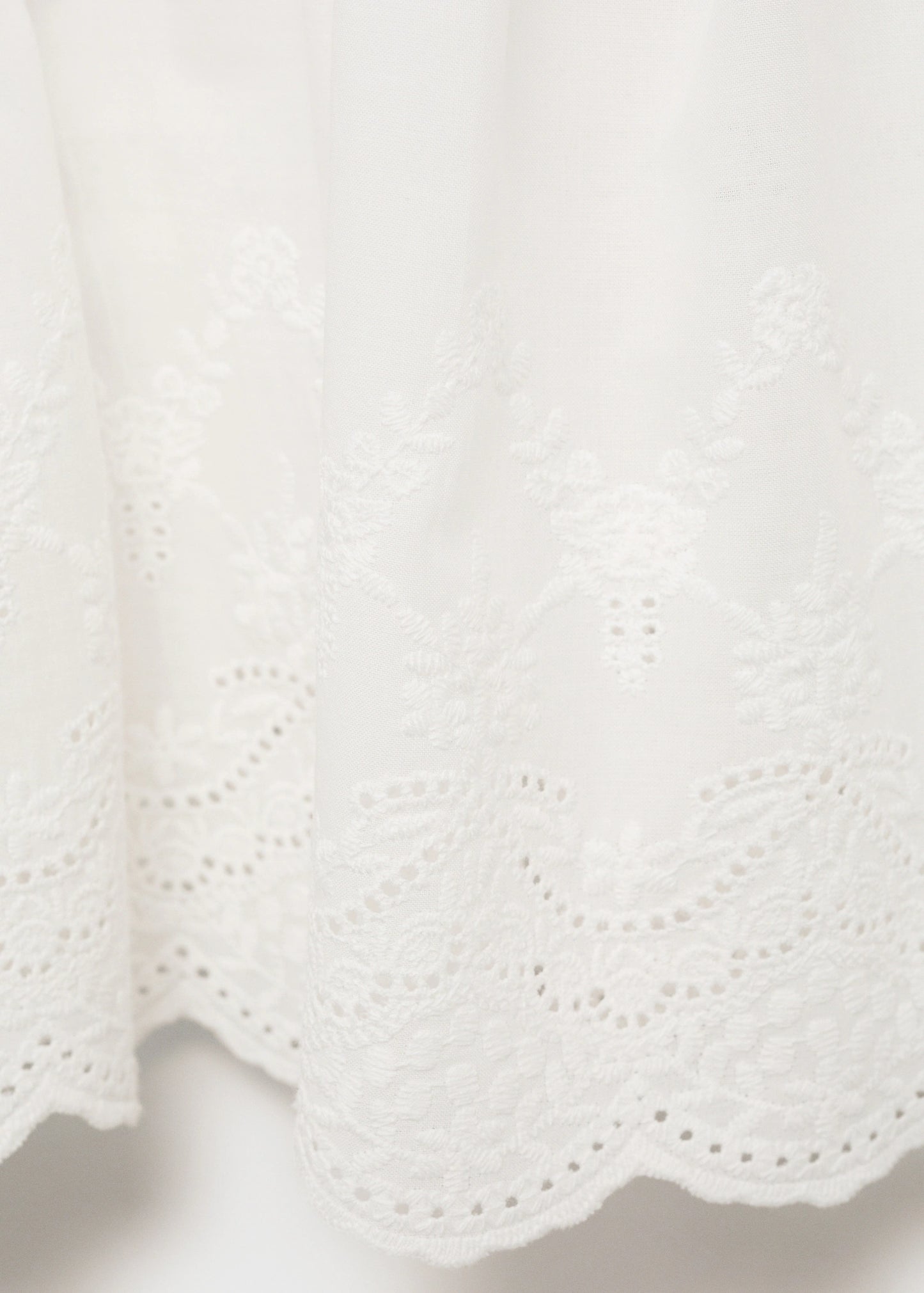 Embroidered Ruffle T Shirt