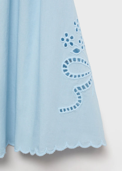 Embroidered Skirt With Scalloped Hem