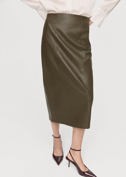 Faux Leather Pencil Skirt