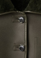 Faux Shearling Leather Effect Coat