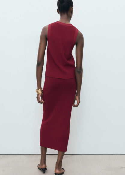 Fine Knit Midi Skirt