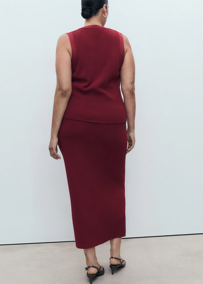 Fine Knit Midi Skirt