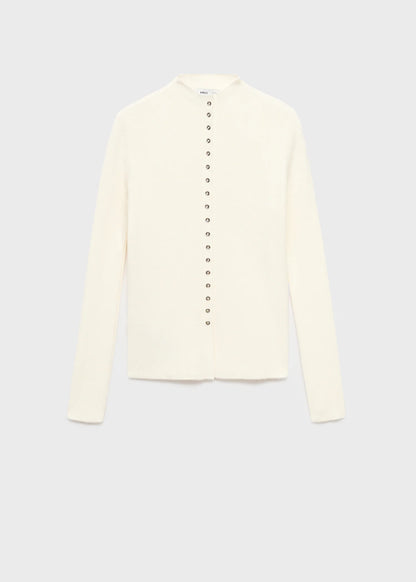 Fine Rib Knit Cardigan