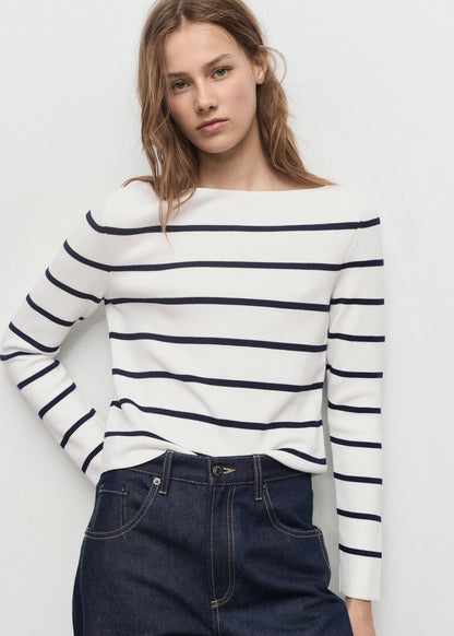 Fine Knit Boat Neck Sweater