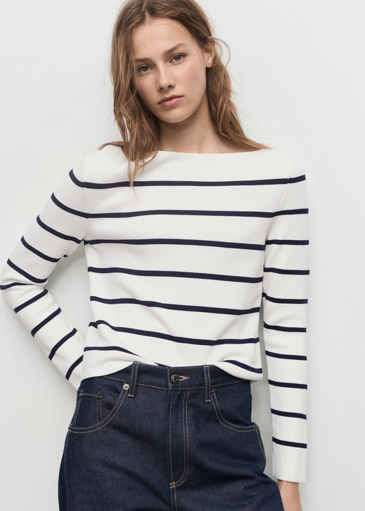Fine Knit Boat Neck Sweater