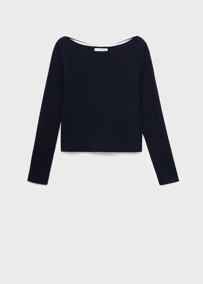 Fine Knit Boat Neck Sweater
