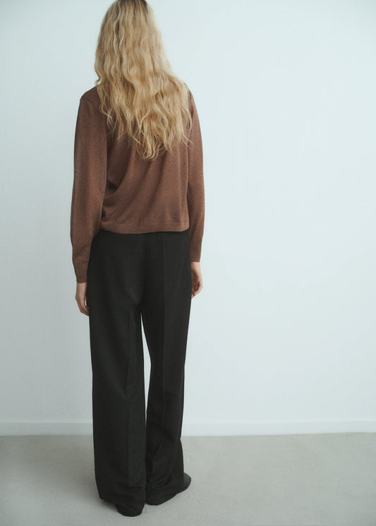 Fine Knit Cardigan With Foulard