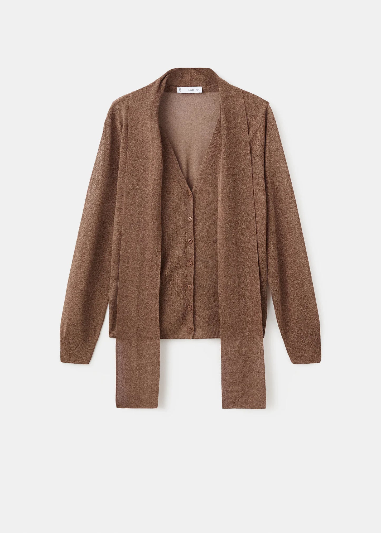 Fine Knit Cardigan With Foulard