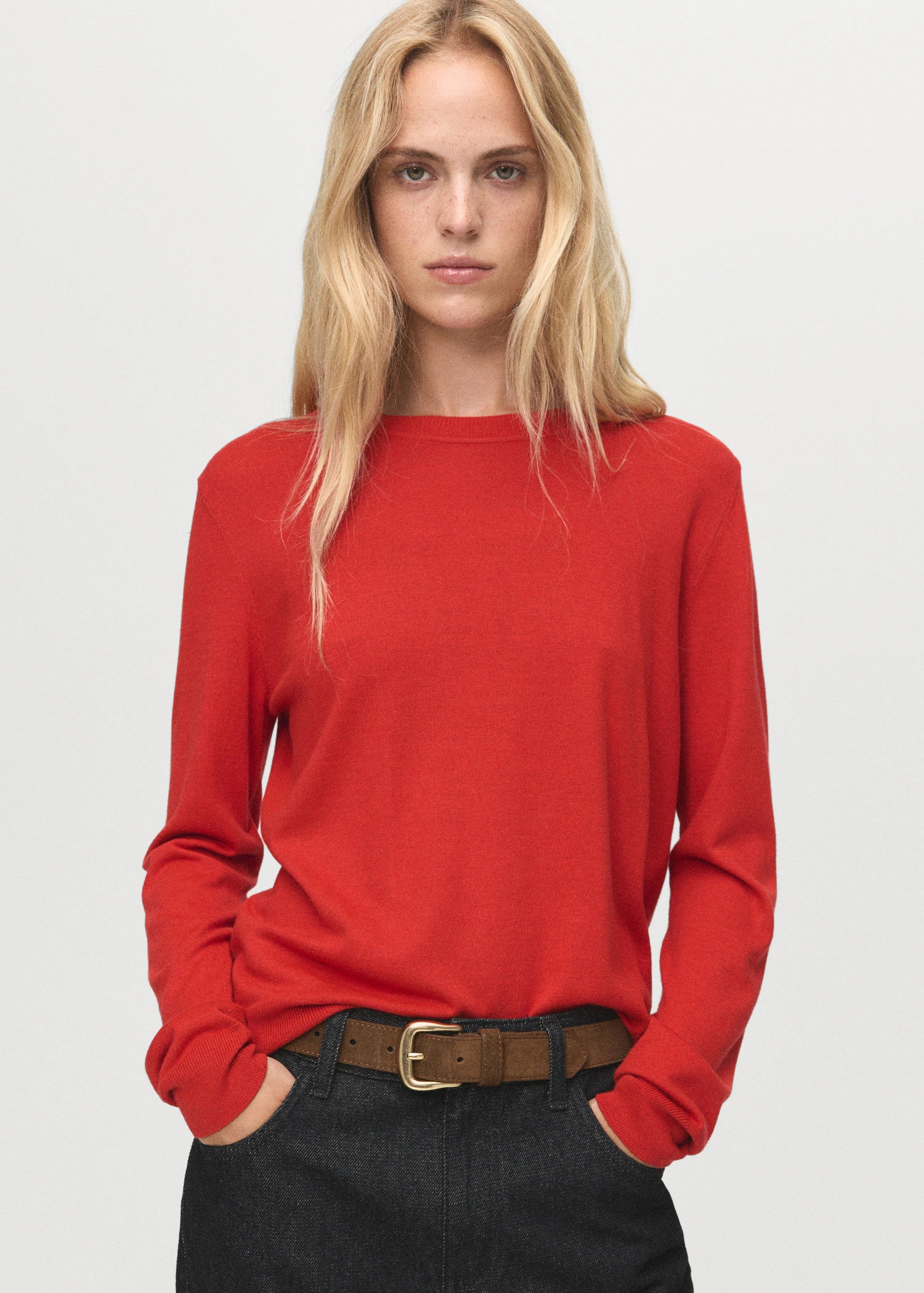 Fine Knit Crew Neck Sweater