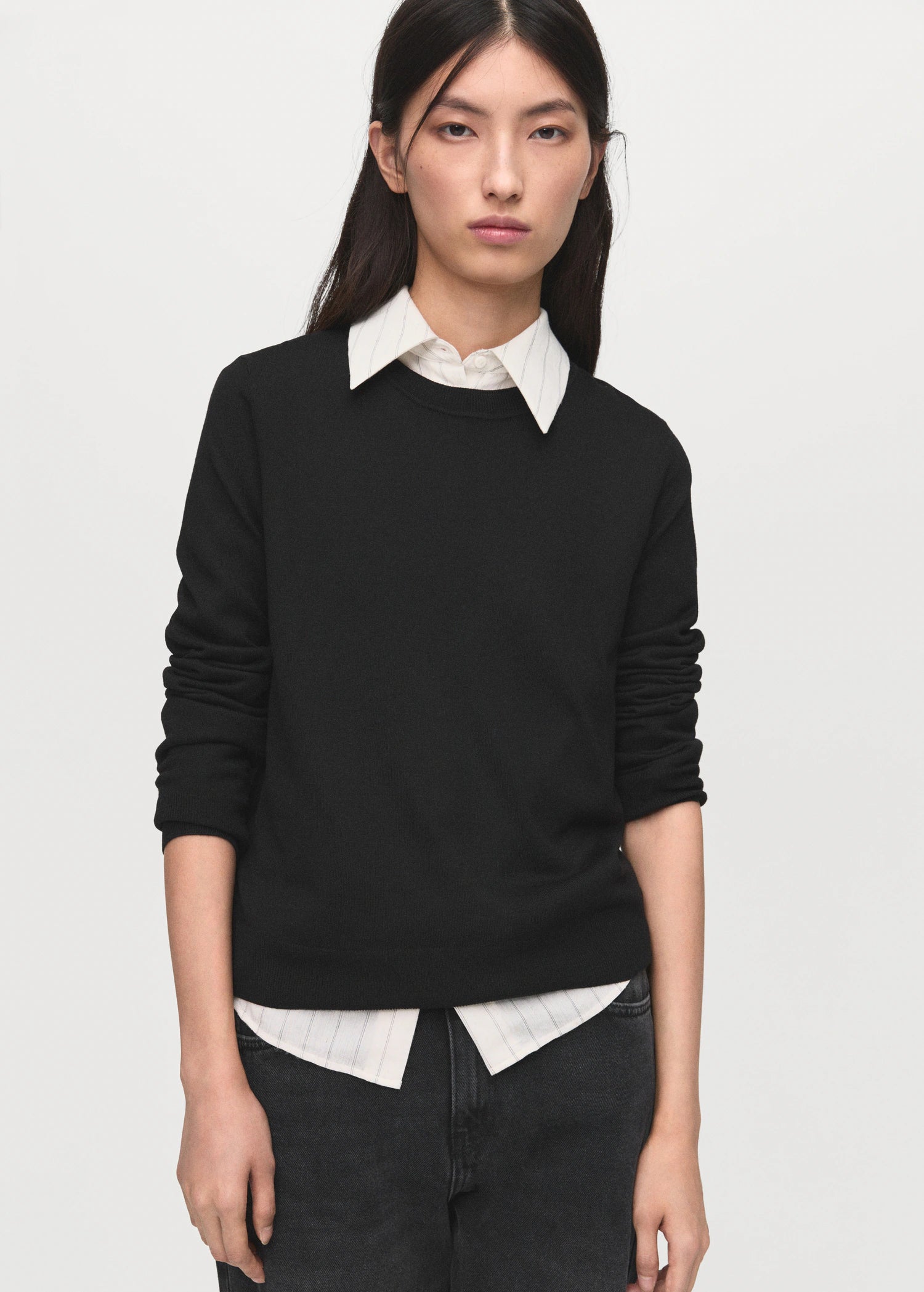 Fine Knit Crew Neck Sweater