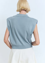 Fine Knit Shoulder Padded Waistcoat