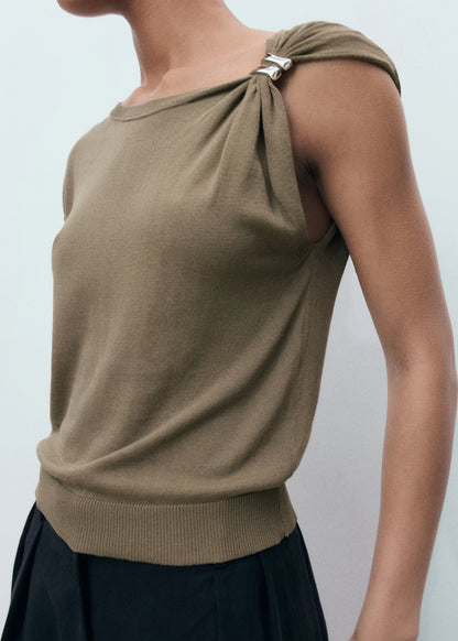 Fine Knit Sweater With Metallic Detail