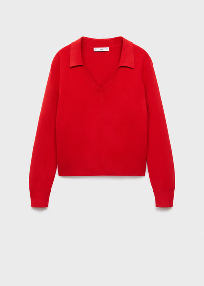 Fine Knit V Neck Sweater