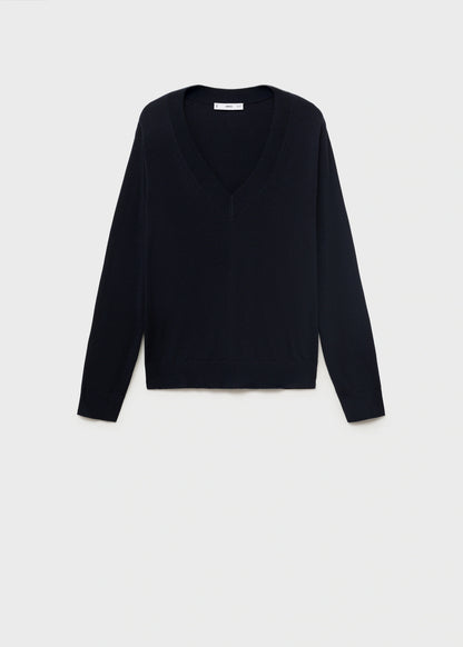 Fine Knit V Neck Sweater