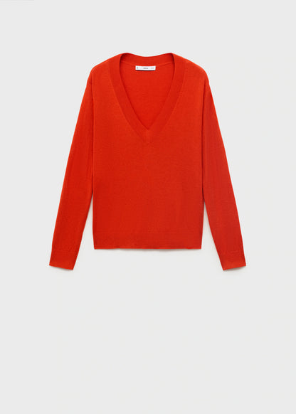 Fine Knit V Neck Sweater