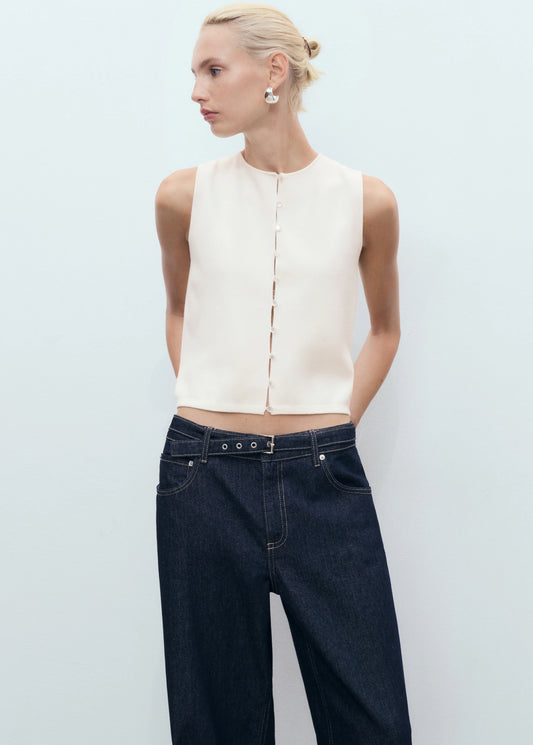 Fine Knit Waistcoat With Buttons