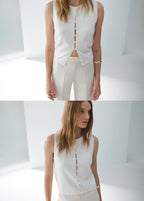 Fine Knit Waistcoat With Buttons