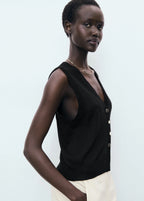 Fine Knit Waistcoat With Buttons