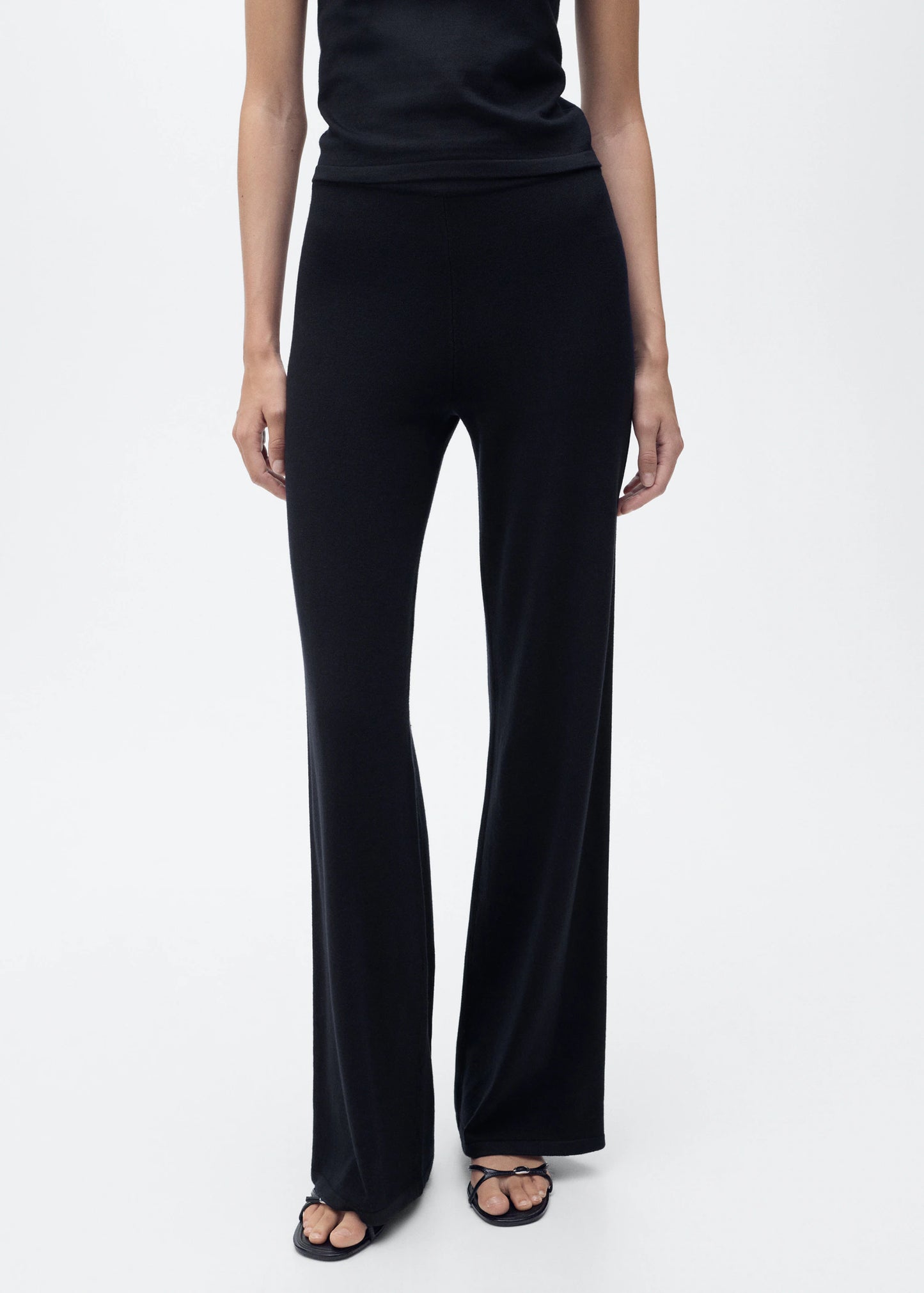 Fine Knit Wide Leg Trousers