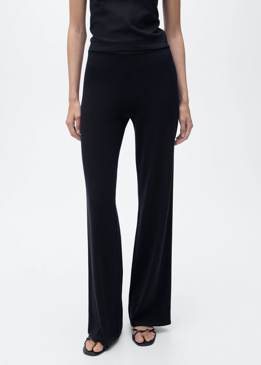 Fine Knit Wide Leg Trousers
