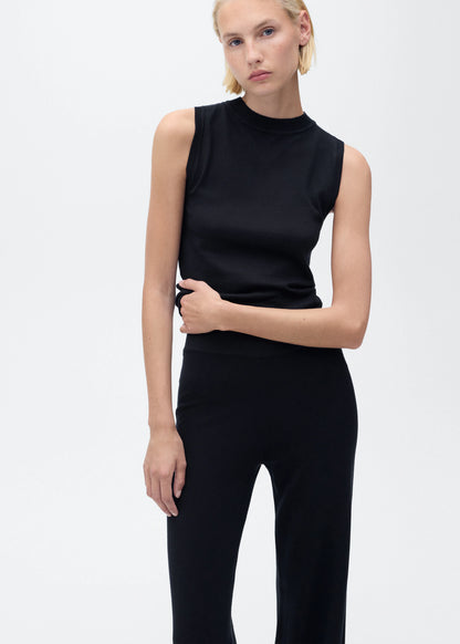 Fine Knit Wide Leg Trousers