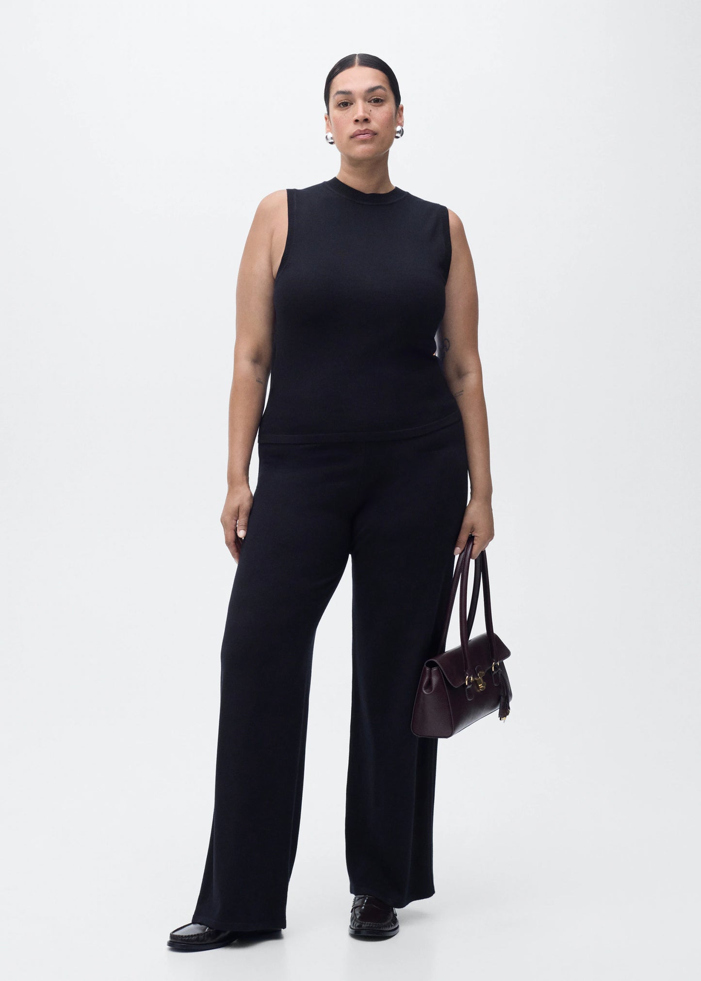 Fine Knit Wide Leg Trousers