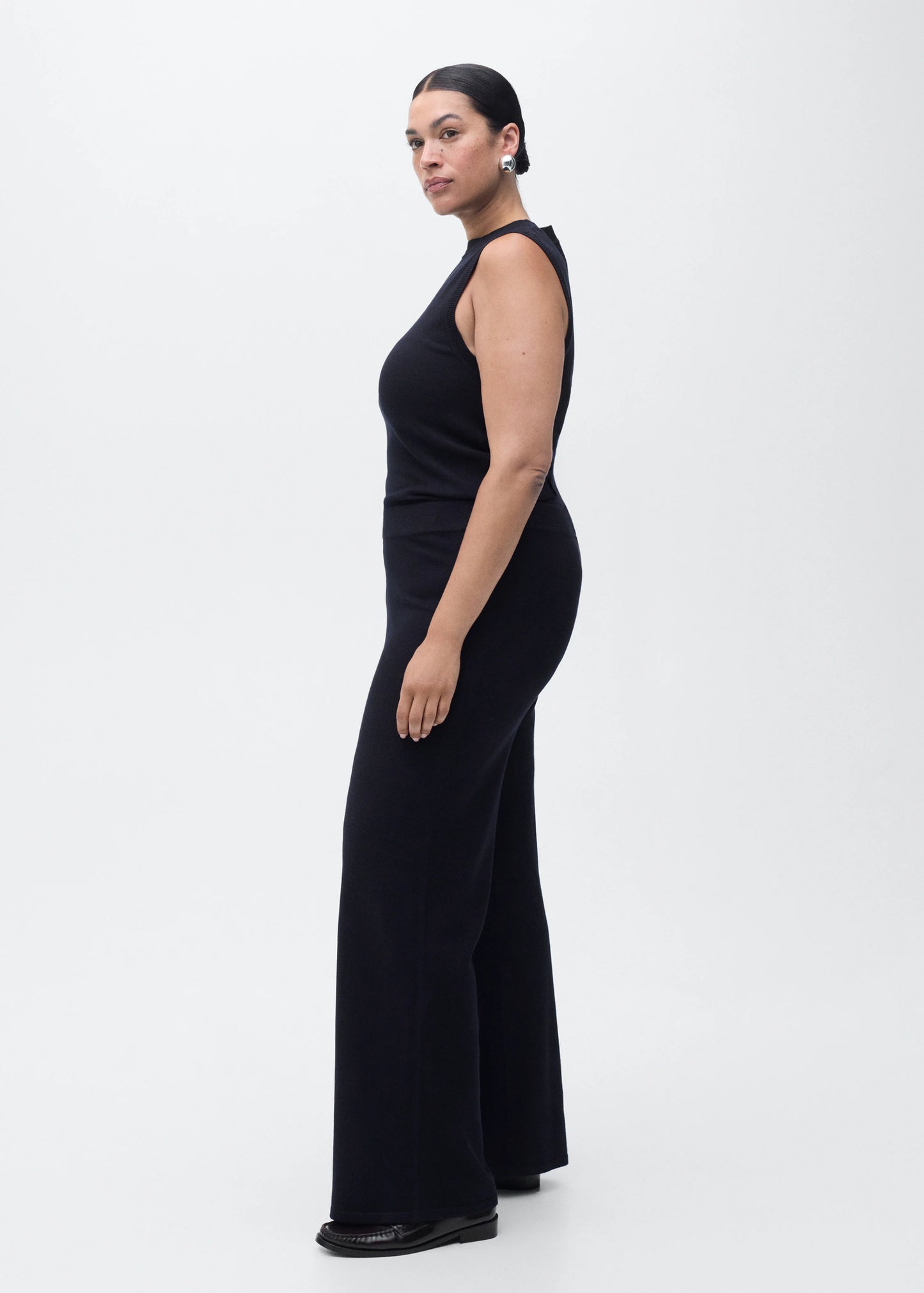 Fine Knit Wide Leg Trousers