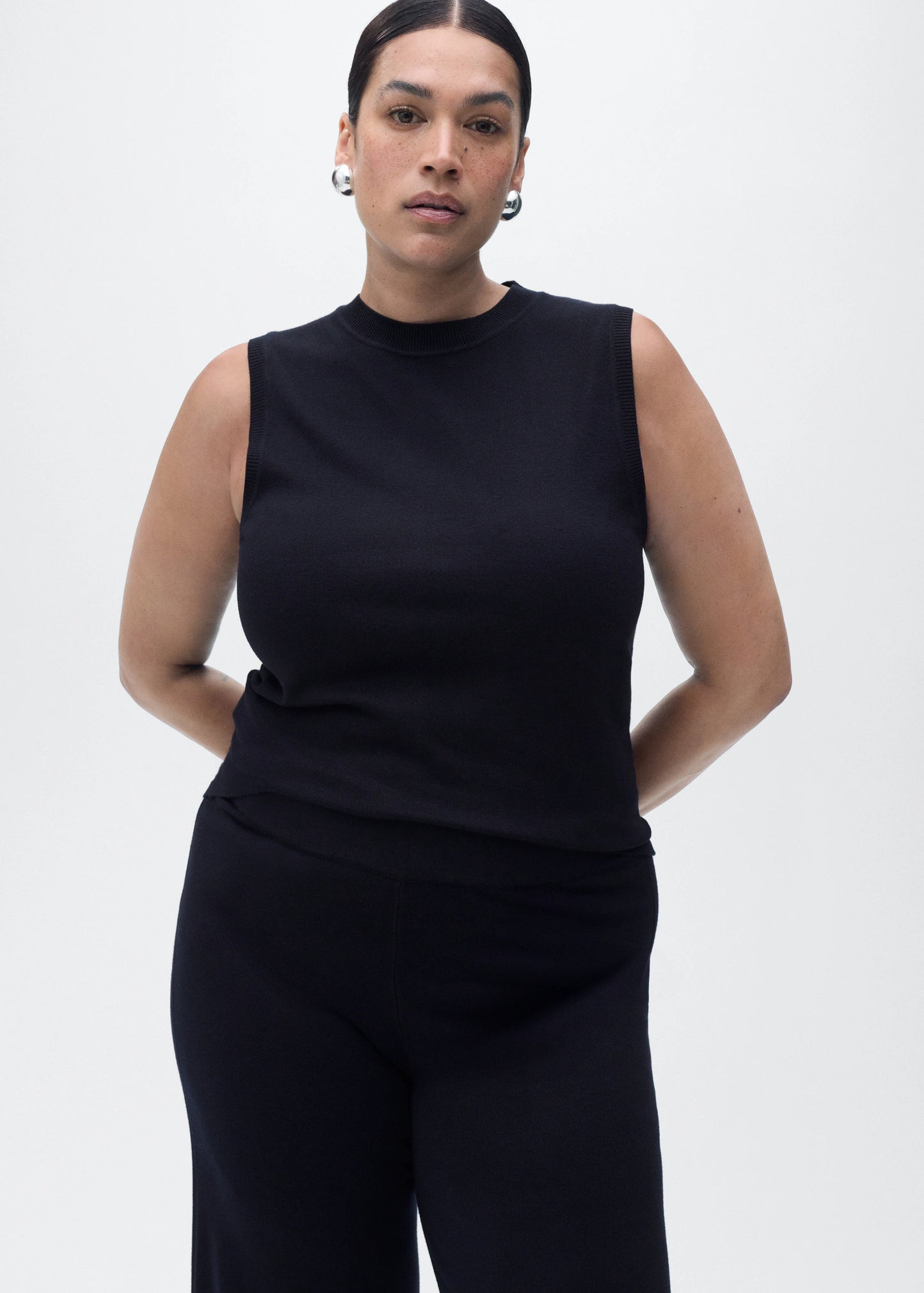 Fine Knit Wide Leg Trousers