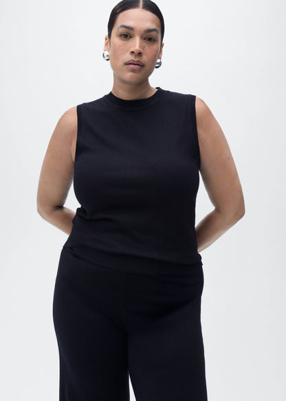 Fine Knit Wide Leg Trousers