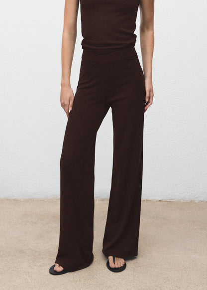 Fine Knit Wide Leg Trousers