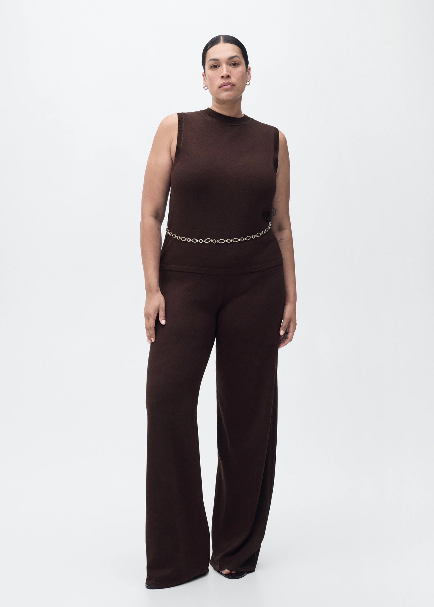 Fine Knit Wide Leg Trousers