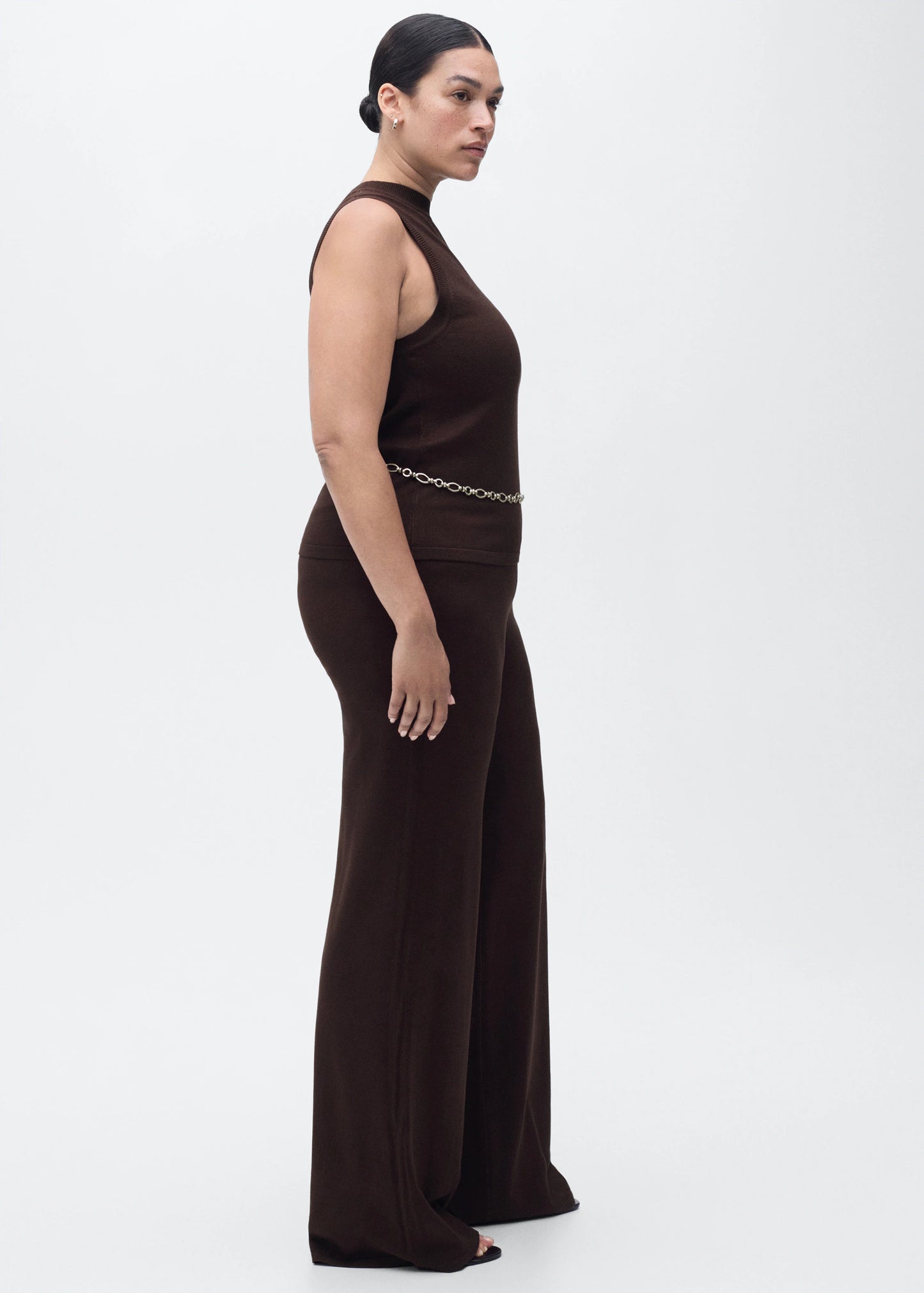 Fine Knit Wide Leg Trousers