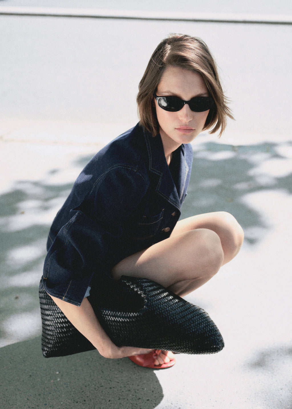 Fitted Denim Jacket With Pockets