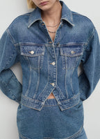 Fitted Denim Jacket With Pockets