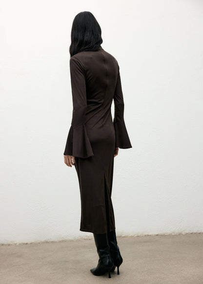 Fitted Dress With Bell Sleeves