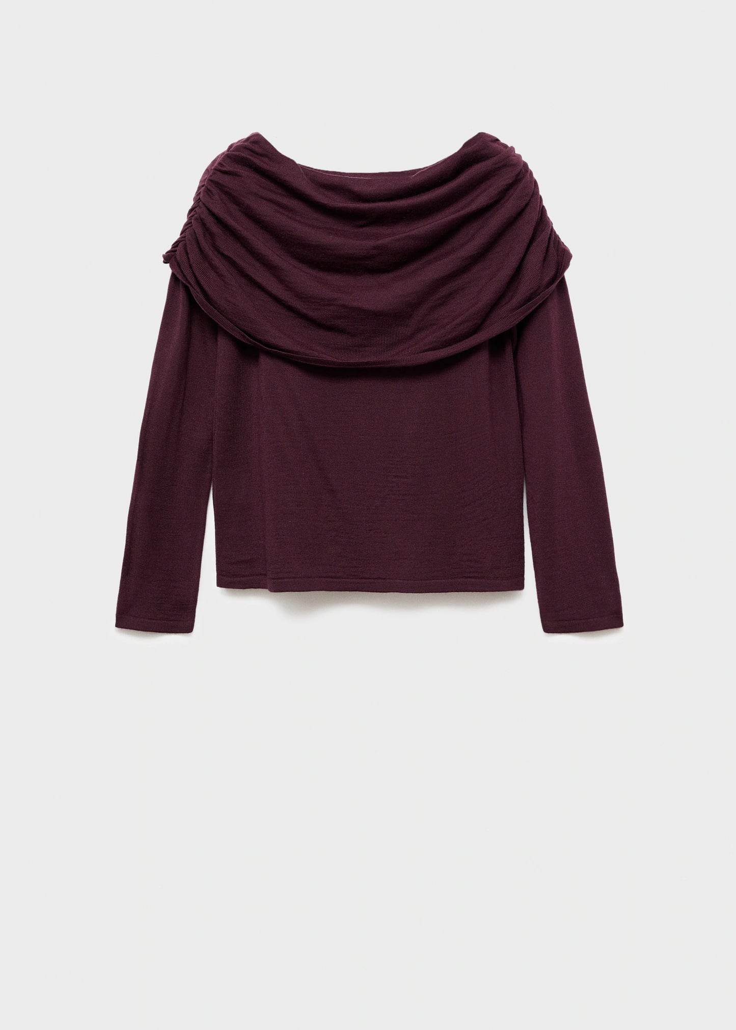 Fitted Sweater With Draped Neckline