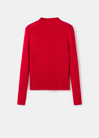 Fitted Sweater With Perkins Neck