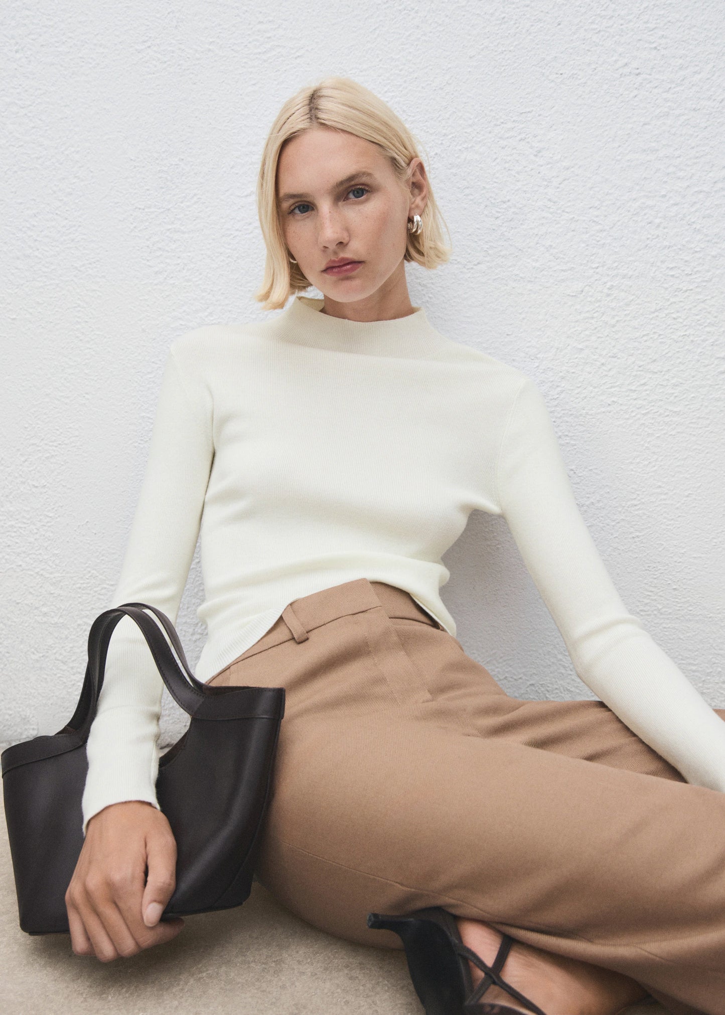 Fitted Sweater With Perkins Neck