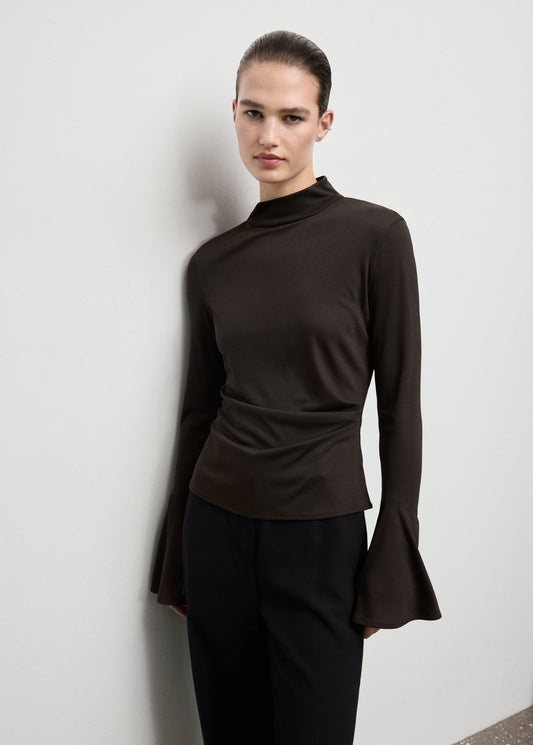 Fitted Top With Flared Sleeves