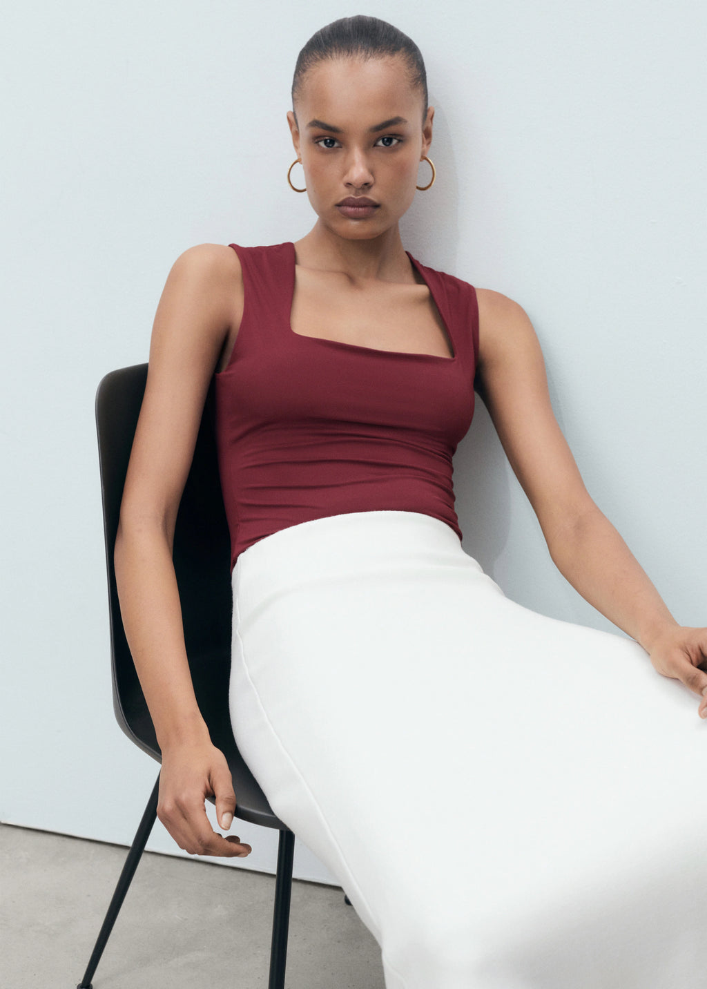 Fitted Top With Wide Straps