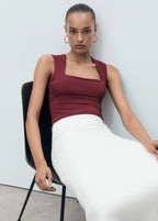 Fitted Top With Wide Straps