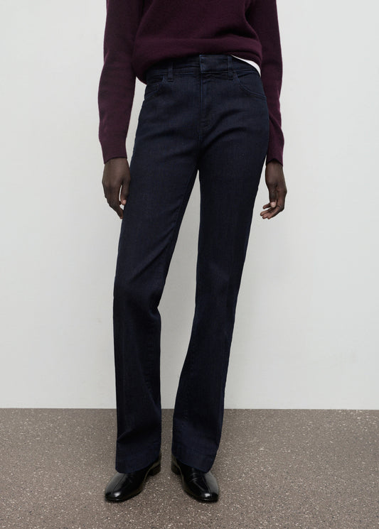 Flare Jeans Mid Rise Rinse Wash