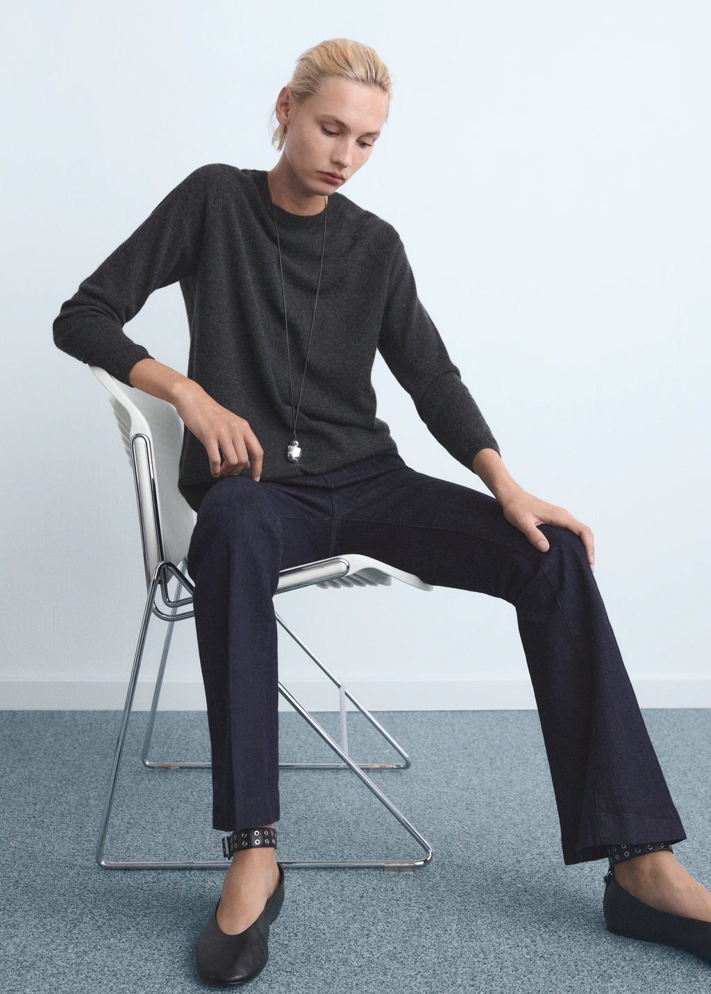 Flare Jeans Mid Rise Rinse Wash