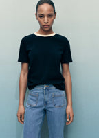 Flared Cropped Jeans With Pockets