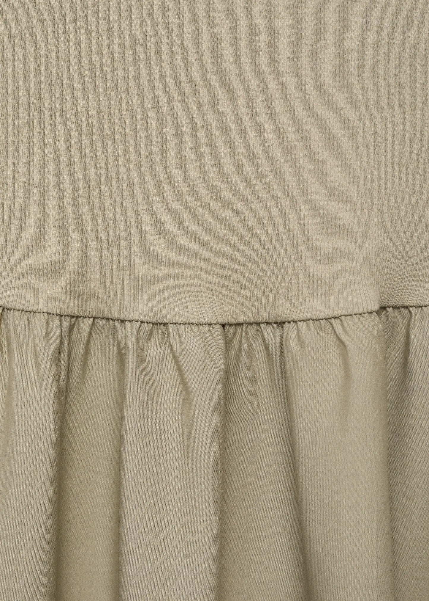 Flared Dress In Combined Fabric