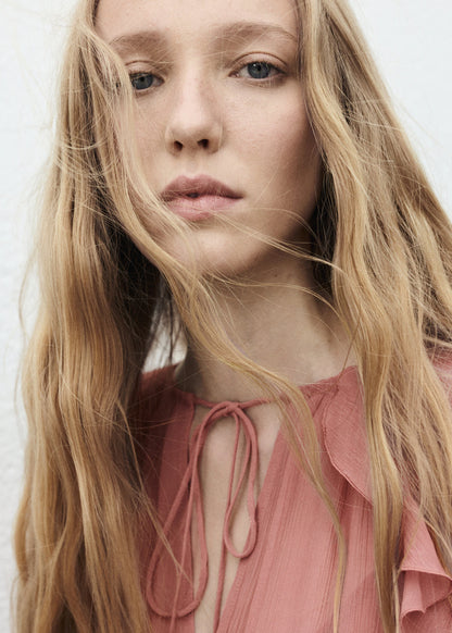 Flared Dress With Ruffled Sleeves