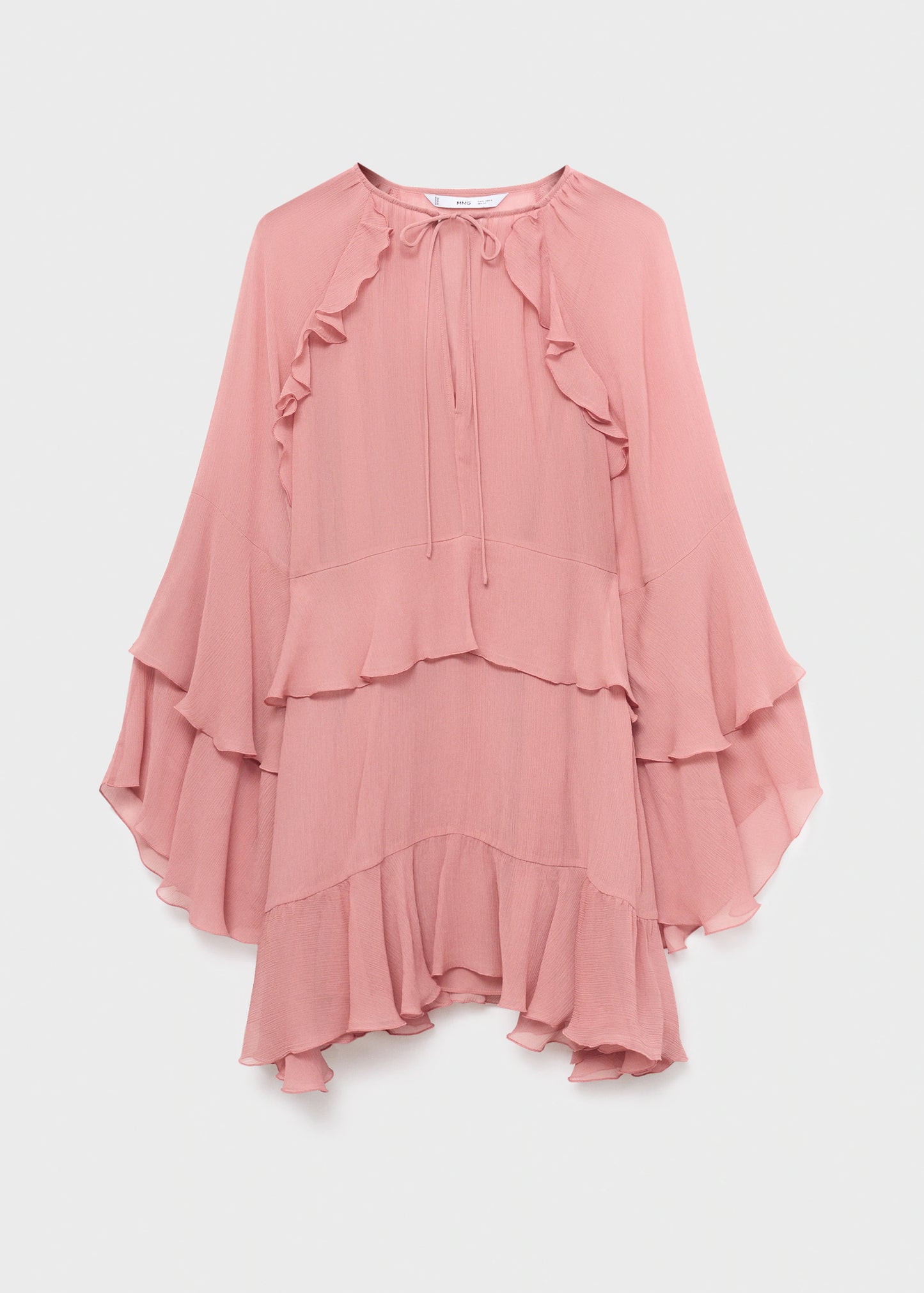 Flared Dress With Ruffled Sleeves